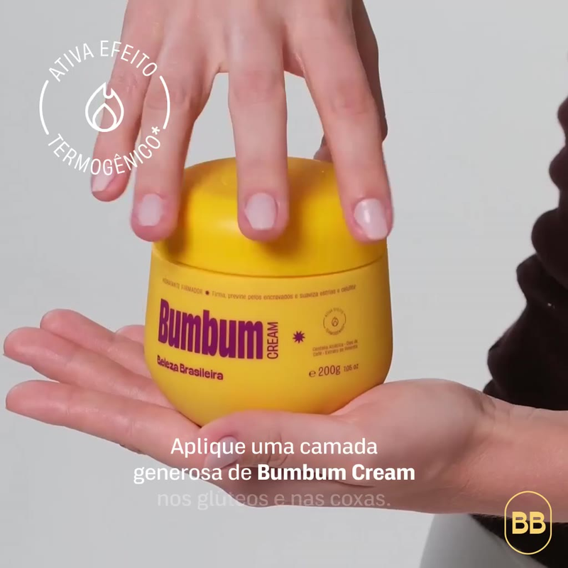 Bumbum Cream 200g Creme Tratamento Redutor de Celulite Estrias Hidratante Corporal Ação Termogênica