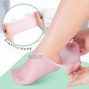 Meias de Silicone Gel Par Hidratação Esfoliação Pés Rachados ou Ressecados de Pés Meia Pele Seca