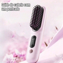 Sem Fio Escova Alisadora Bivolt 5 em 1 - Alisa, Hidrata, Modela, Alinha e Anti-Frizz